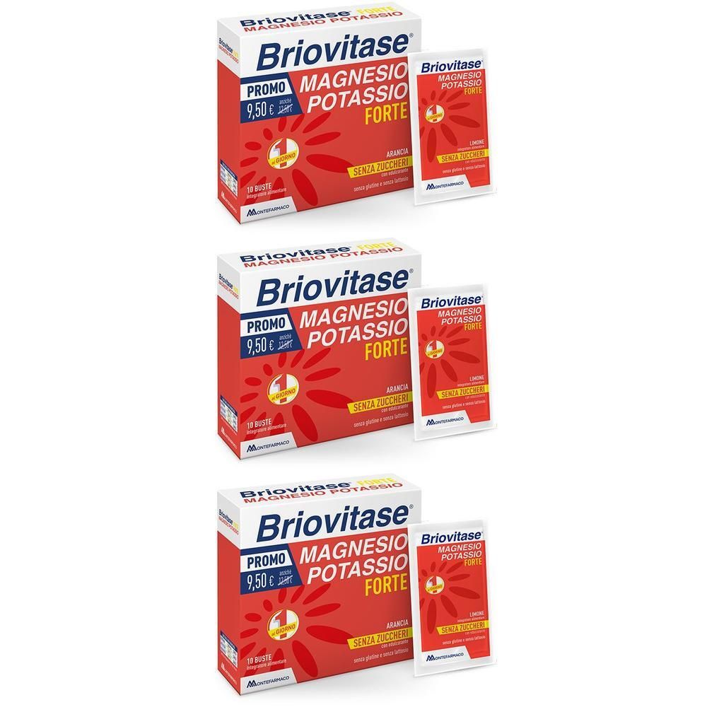 Briovitase Magnesio e Potassio Forte Gusto Arancia 10 Bustine