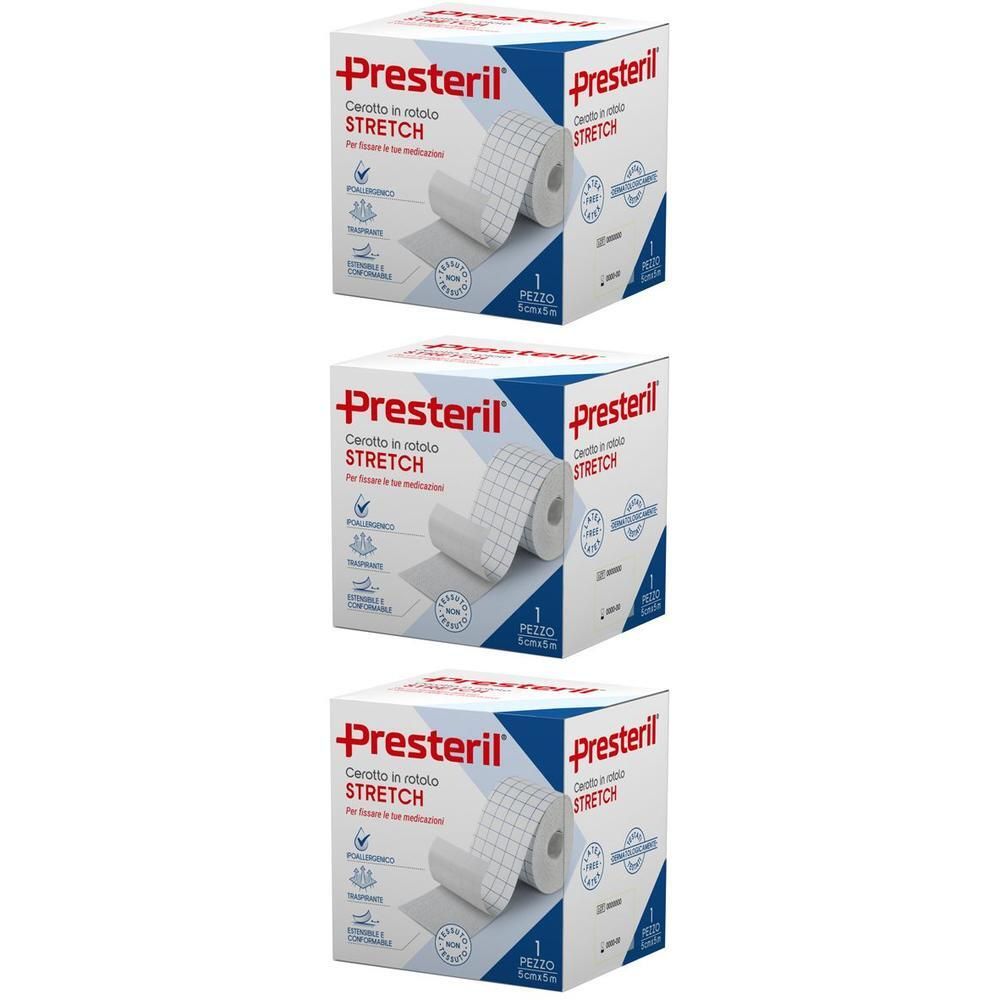 PRESTERIL Rocchetto rotolo stretch 5 cm x 5 m