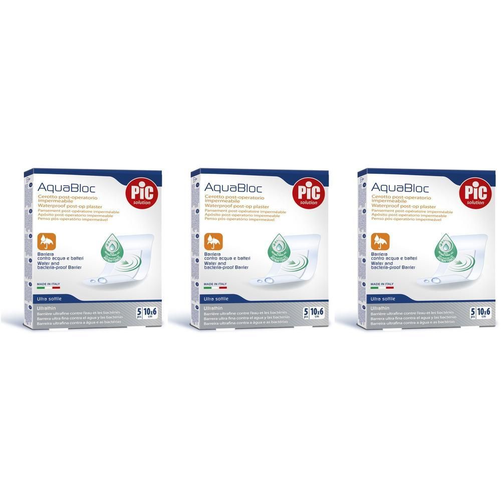 Cerotto Pic Aquabloc 10X6 Sterile Antibatterico 5 Pezzi