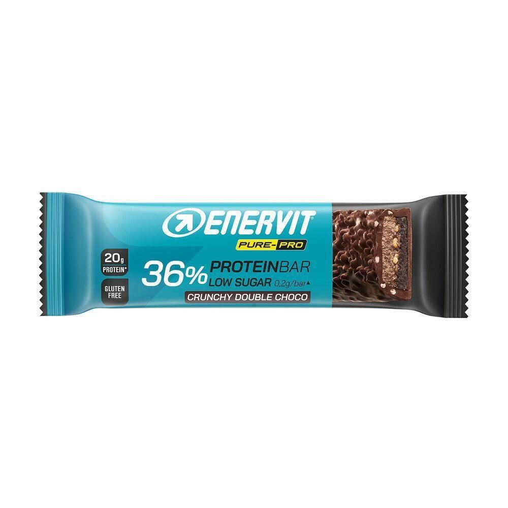 Barretta proteica ENERVIT, 36% Proteine, Low Sugar, Crunchy Double Choco.