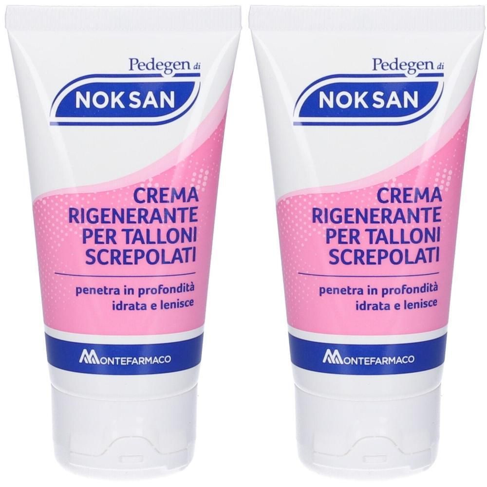 Due tubi di crema Noksan per talloni screpolati.
