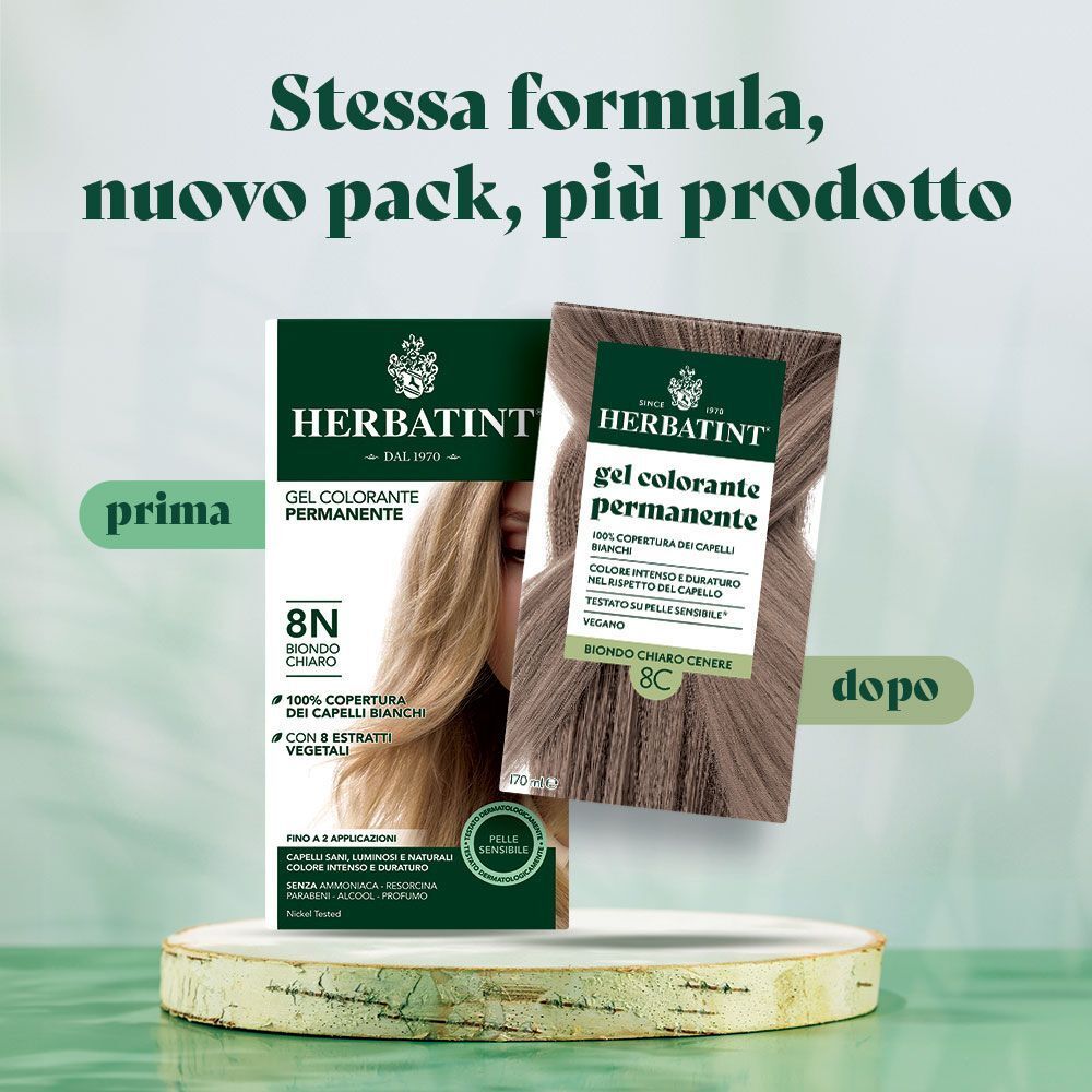 Herbatint Gel Colorante Permanente 8C Biondo Chiaro Cenere