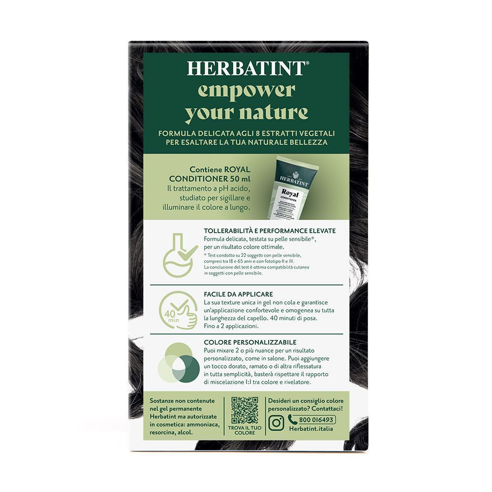 Confezione Herbatint per tintura capelli con informazioni su Royal Conditioner 50ml.
