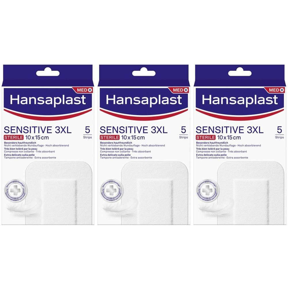 Hansaplast Cerotti Sensitive 3XL Cerotti Medicazione per Ferite 10x15cm