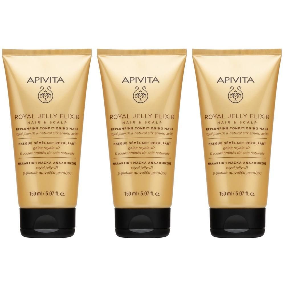 Apivita Royal Jelly Elixir Maschera Balsamo effetto voluminoso e rimpolpante per capelli mobidi