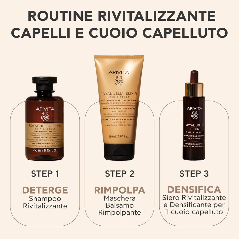 Apivita Royal Jelly Elixir Maschera Balsamo effetto voluminoso e rimpolpante per capelli mobidi