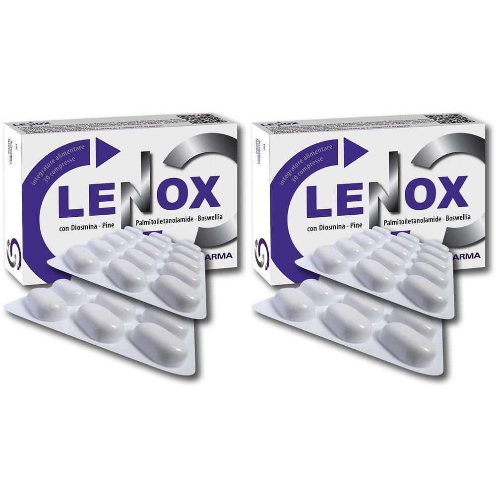 Due confezioni di LENOX da 30 compresse ciascuna in blister.