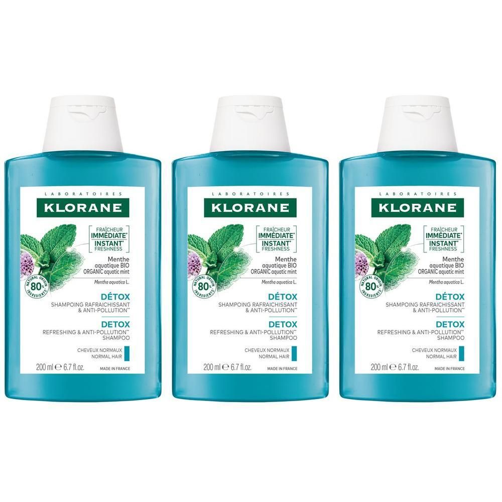 Klorane Shampoo alla Menta Acquatica BIO 200ml - Detox, capelli purificati
