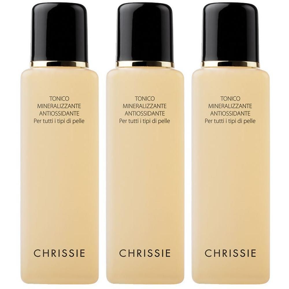 Tre flaconi di Chrissie Tonico Mineralizzante Antiossidante.