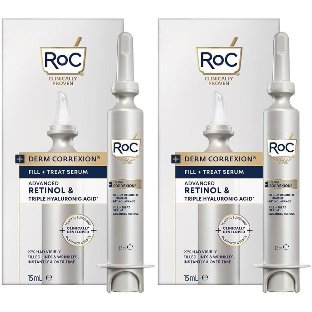 Due sieri RoC Derm Correxion® Fill + Treat nelle loro confezioni.