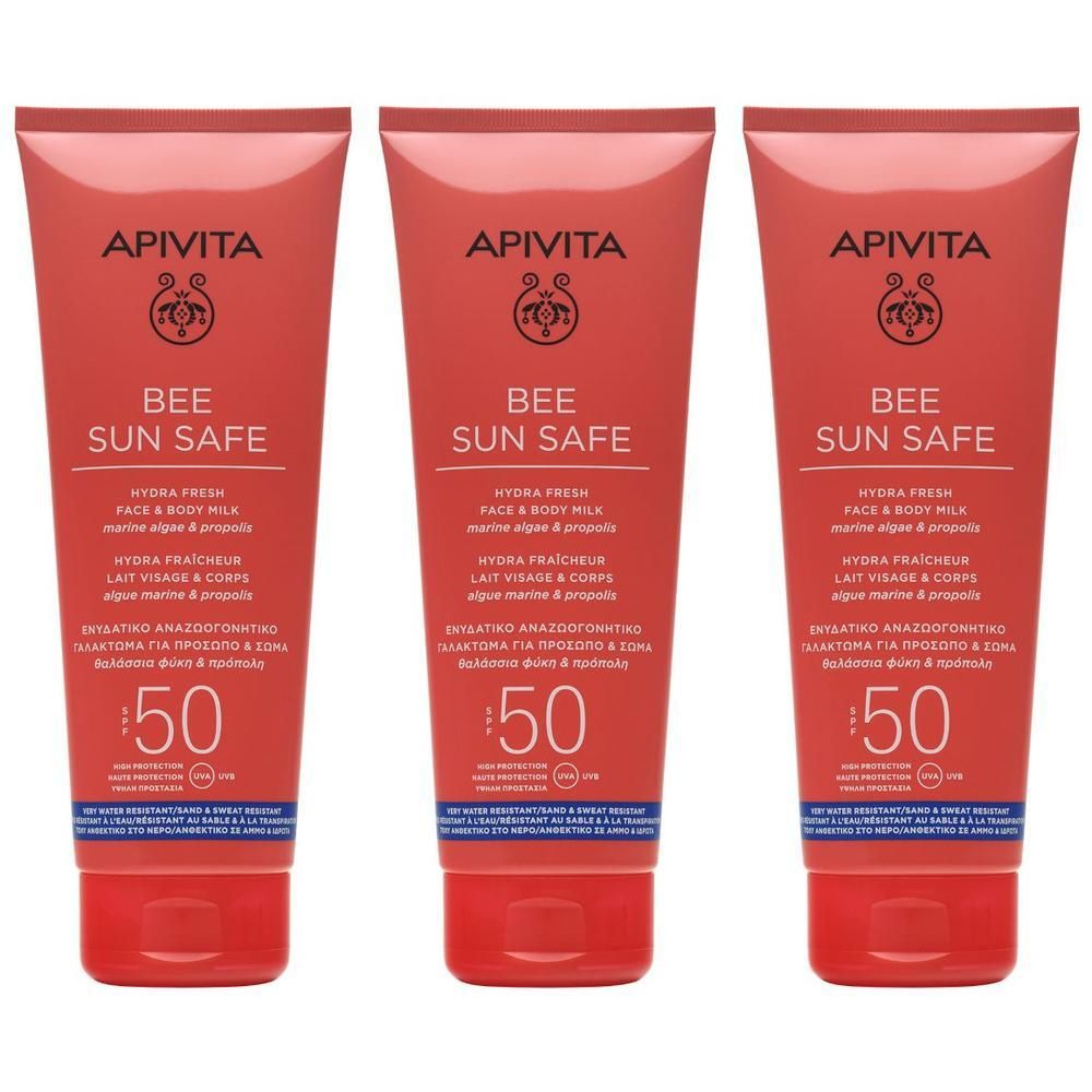 Apivita Bee Sun Safe Hydra Latte solare viso e corpo idratante SPF50 Texture leggera
