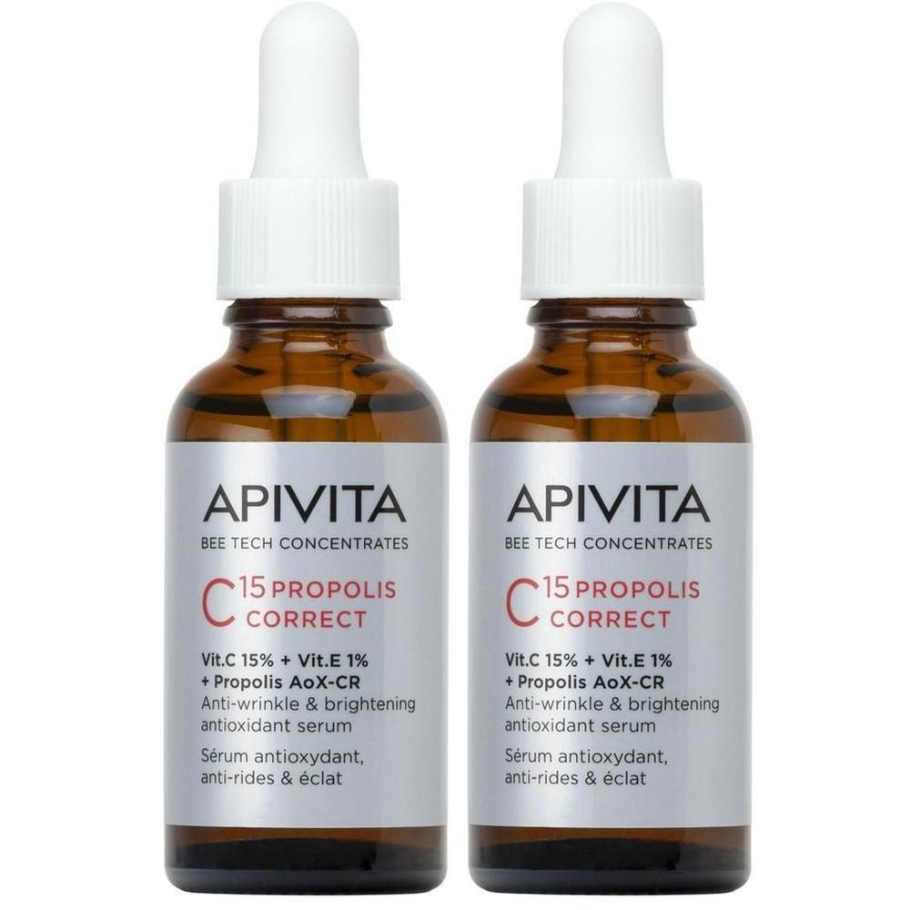 Apivita Bee Tech C15 PROPOLIS CORRECT Siero Viso Anti-Rughe, Anti-Macchie, illuminante