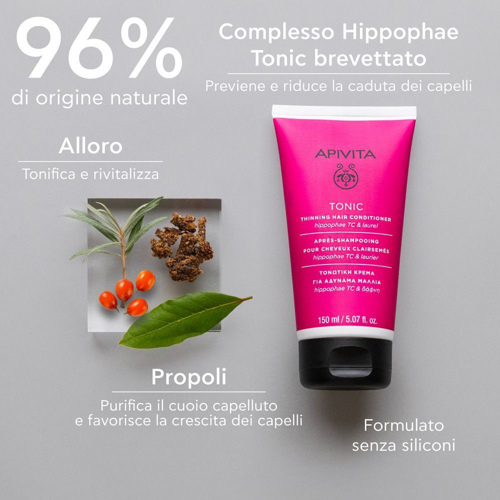 Apivita Tonic Balsamo Trattamento Tonificante, Volumizzante, Anticaduta, Capelli Fini