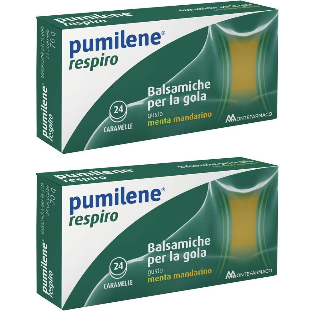 Pulimilene Respiro Caramelle Balsamiche per la gola Menta e Mandarino