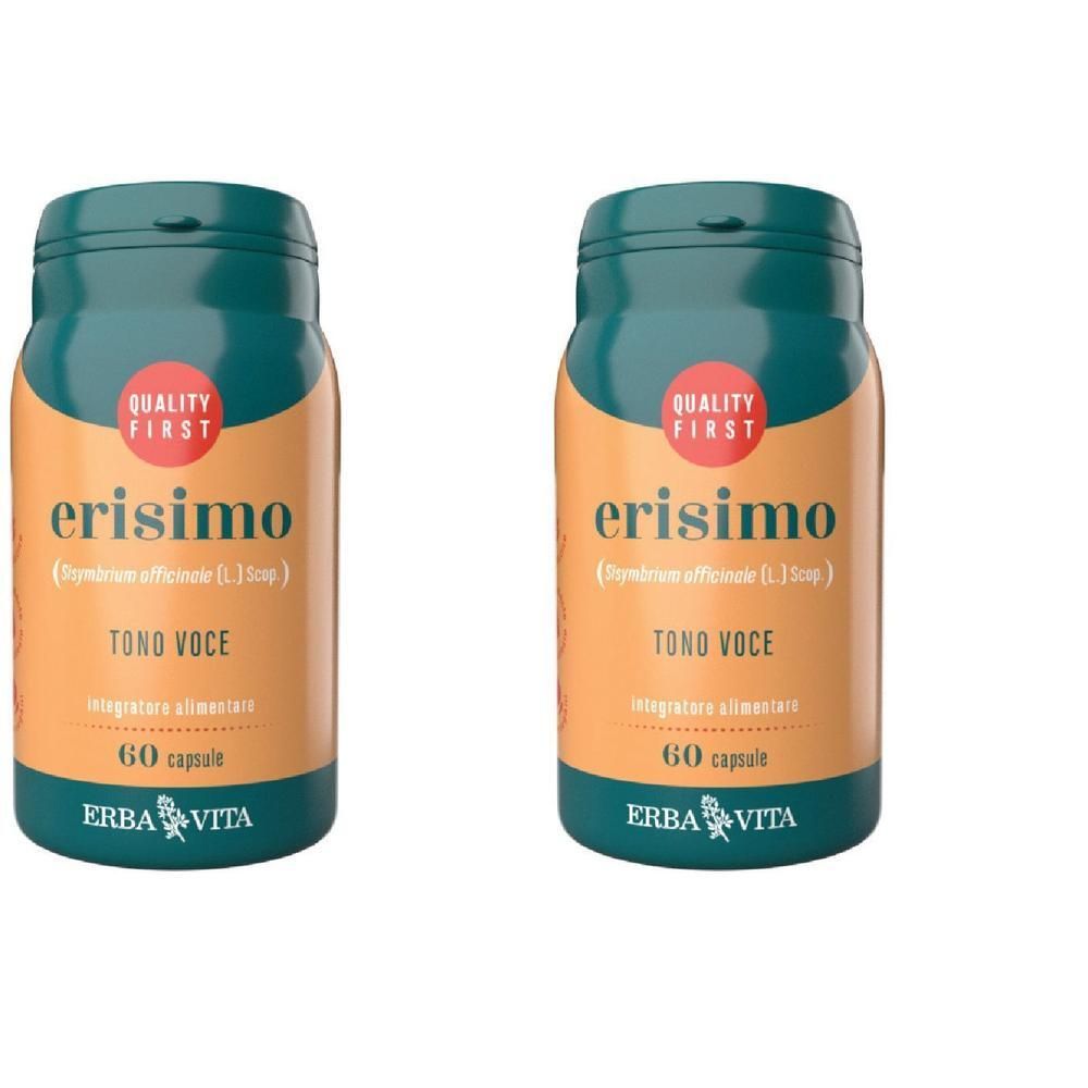 Due flaconi di capsule Erisimo, 60 capsule per flacone, Erba Vita.