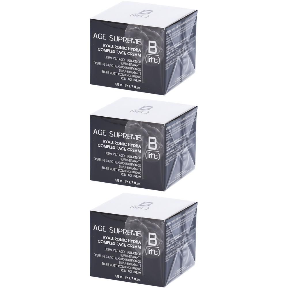 Tre confezioni di crema viso Galenic B Age Supreme Hyaluronic Hydra Complex, 50 ml.
