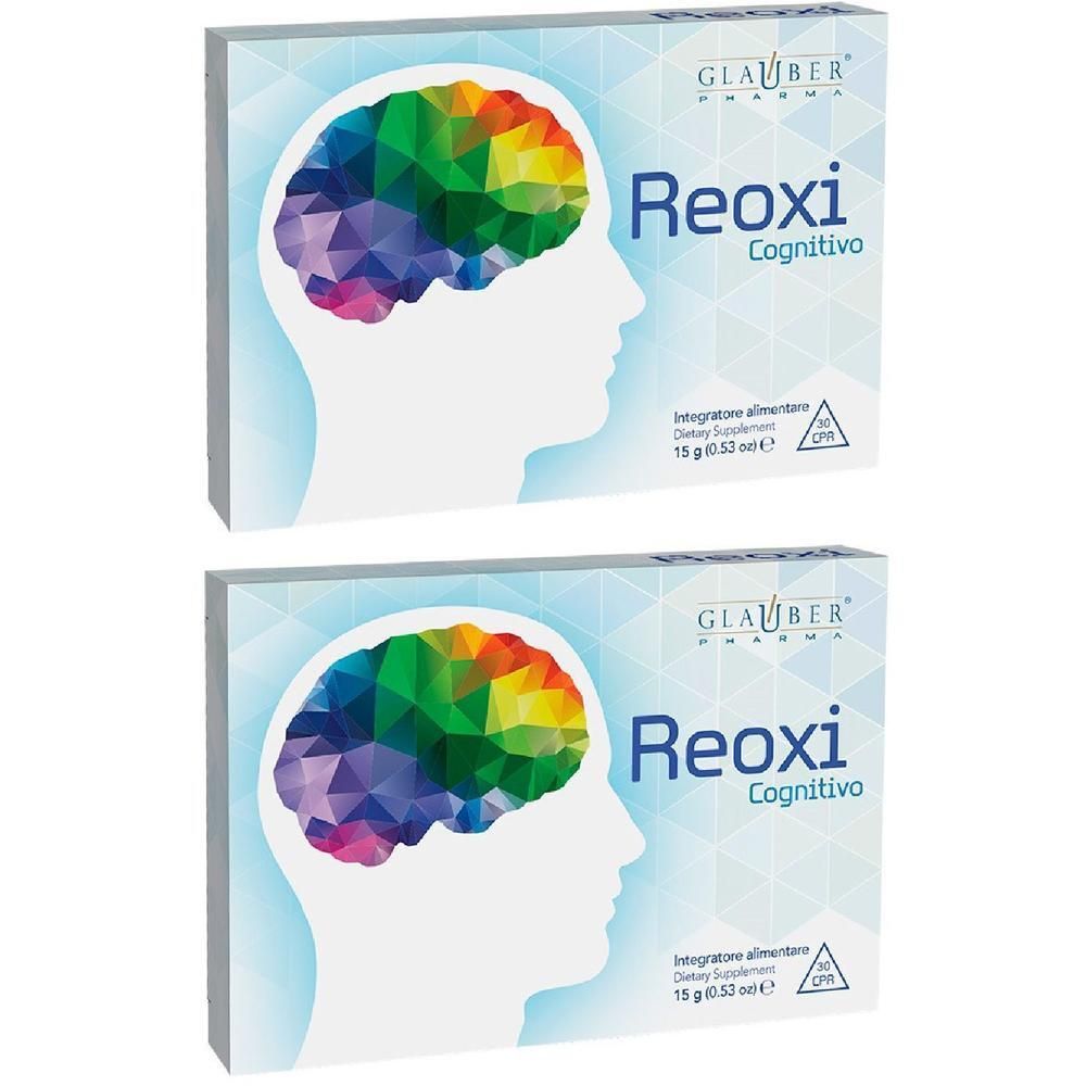 Due confezioni di Reoxi Cognitivo con simbolo del cervello.