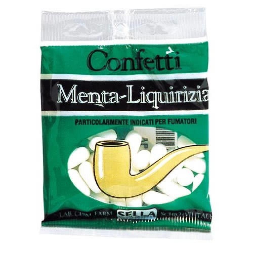 Confezione di confetti per pipa, gusto menta-liquirizia.