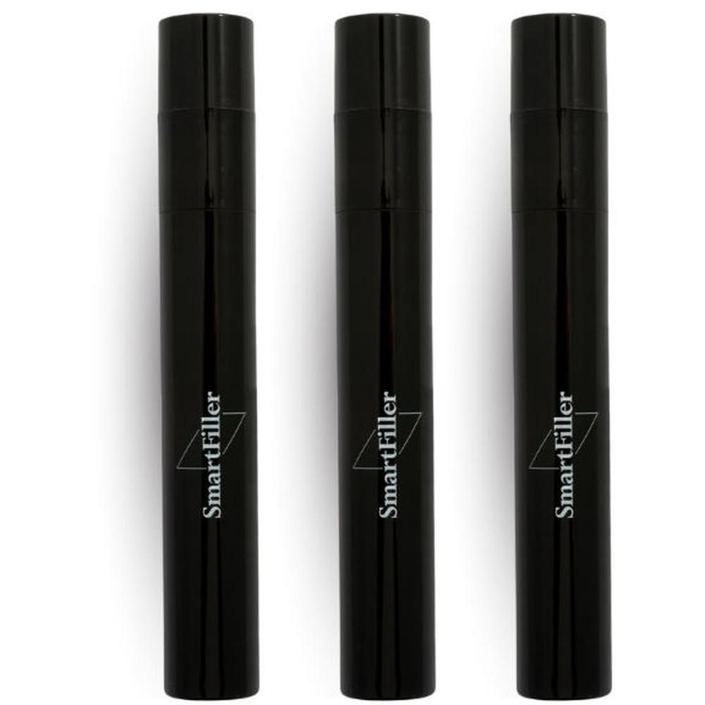 Tre contenitori neri e snelli con la scritta "SmartFiller".