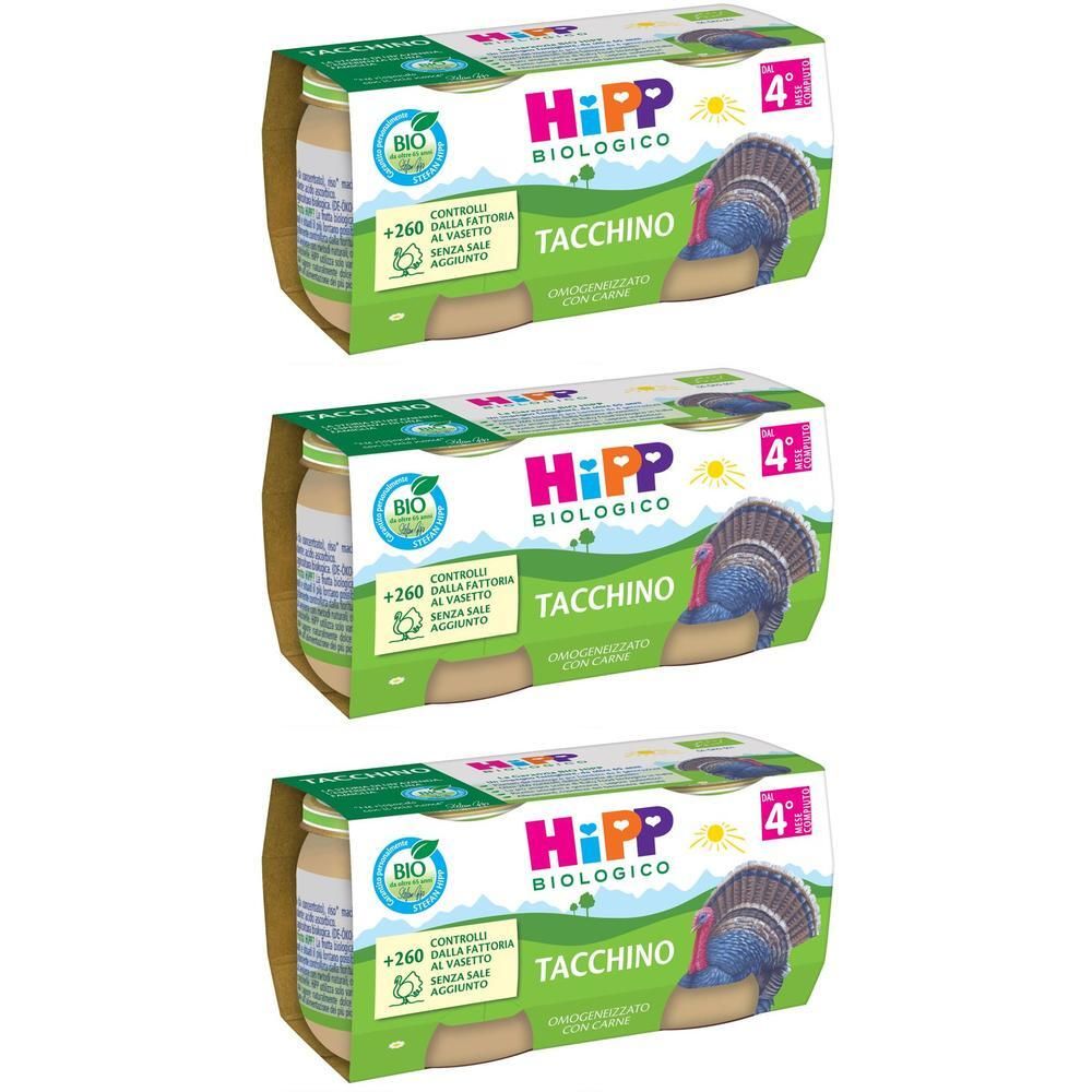 Hipp Bio Omogeneizzato Tacchino 2 Pezzi Da 80 G