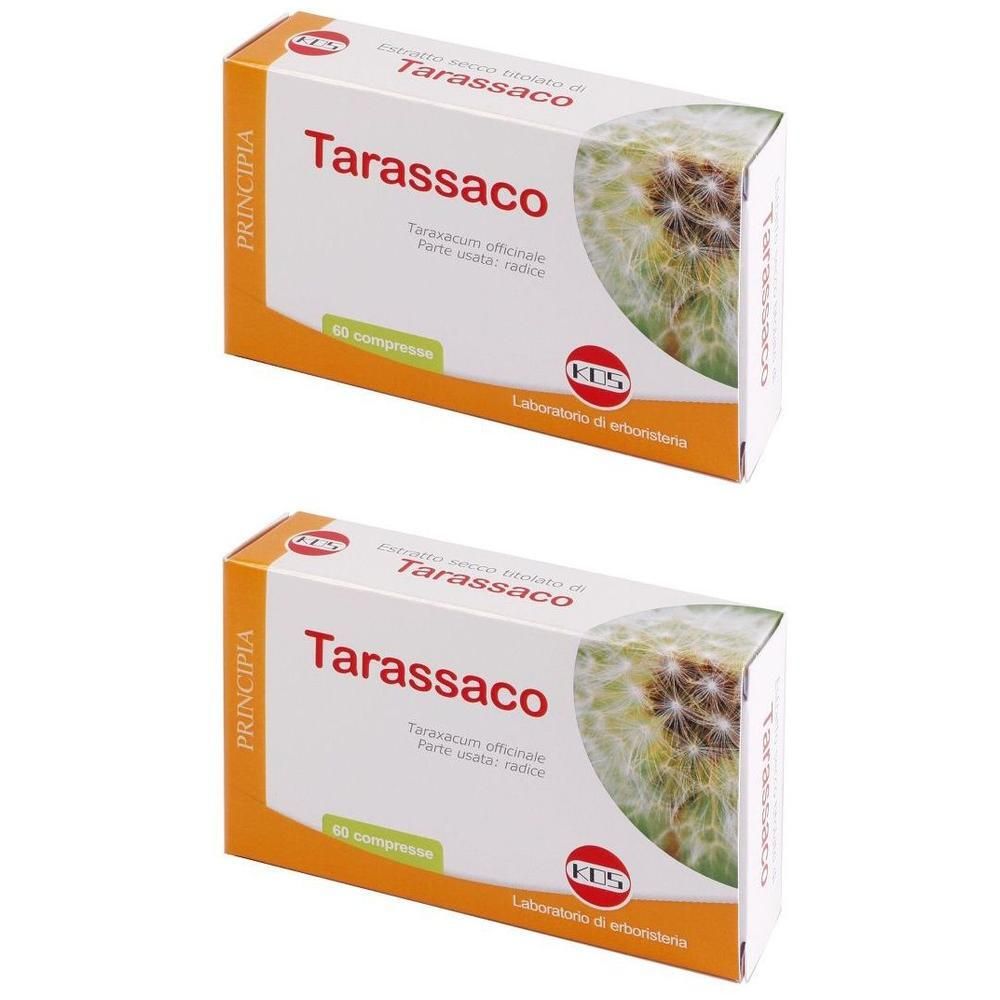 Due confezioni di Tarassaco Taraxacum officinale, 60 compresse per confezione.