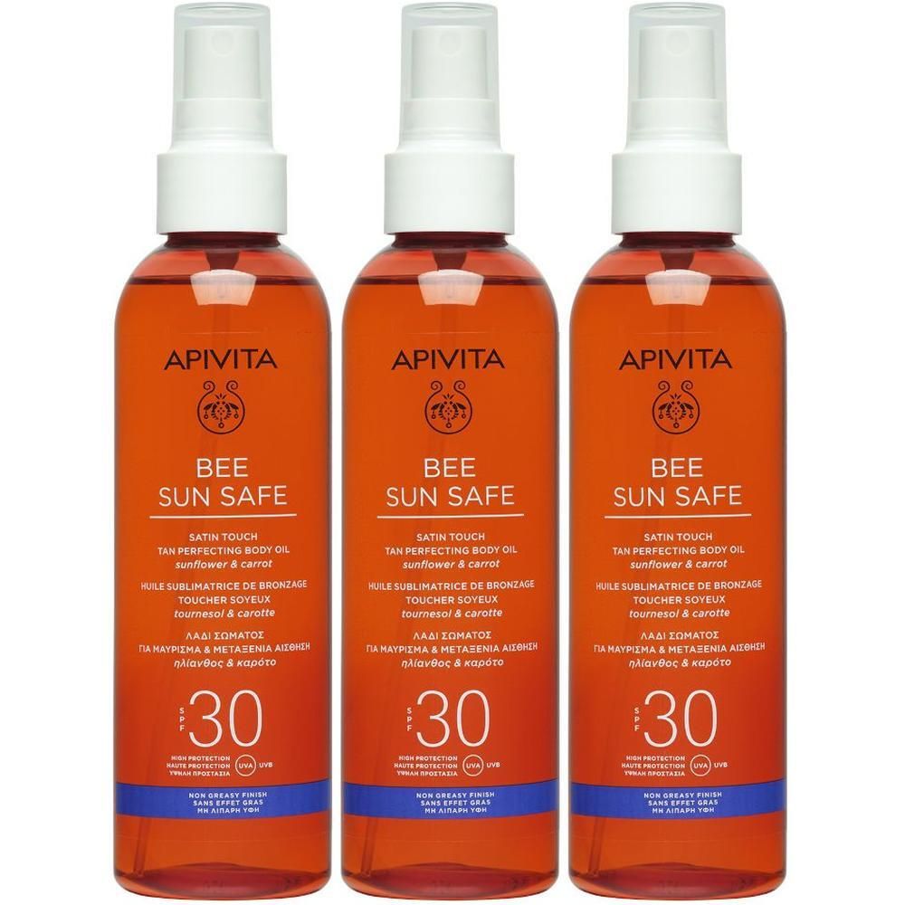 Apivita Bee Sun Safe Olio solare spray corpo Abbronzante con protezione SPF30 - texture leggera