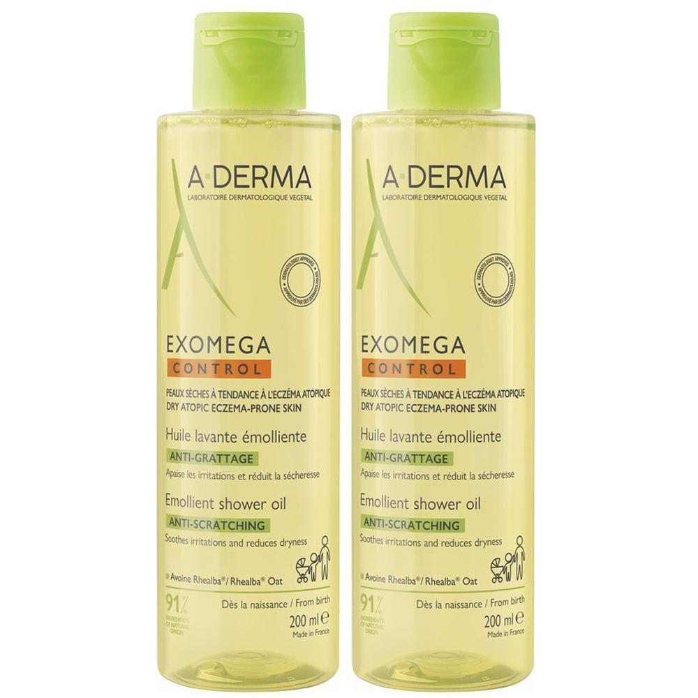 A-Derma Exomega Control Olio Lavante Emolliente Anti-grattage 200ml - Pelle secca a tendenza atopica, prurito