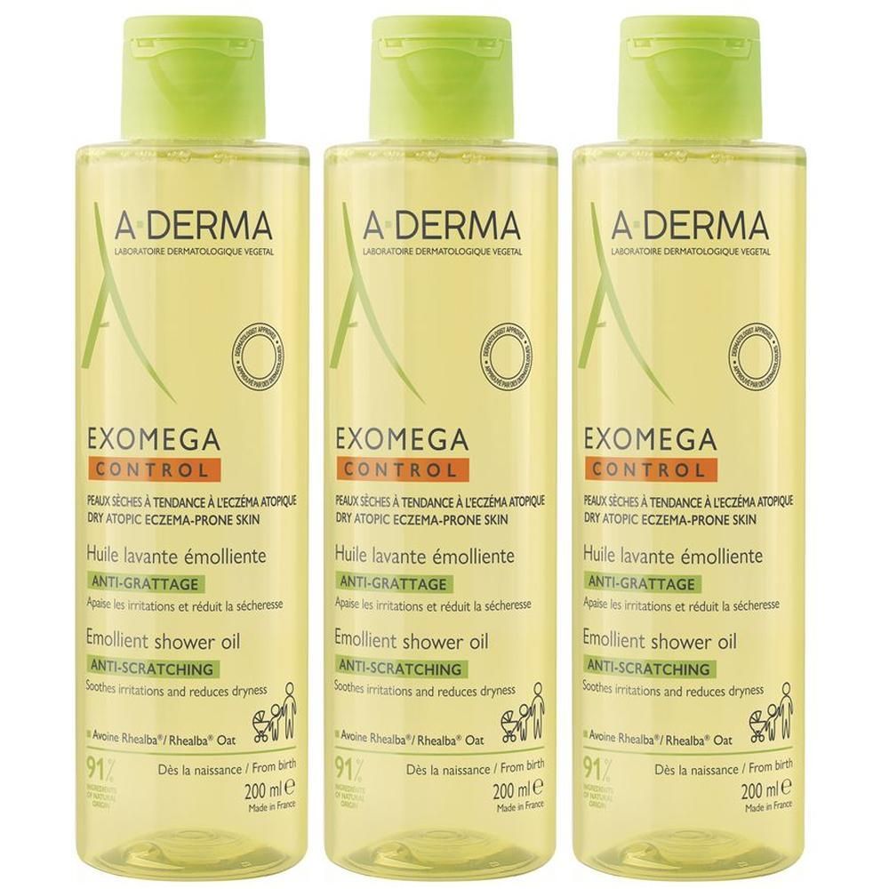 A-Derma Exomega Control Olio Lavante Emolliente Anti-grattage 200ml - Pelle secca a tendenza atopica, prurito