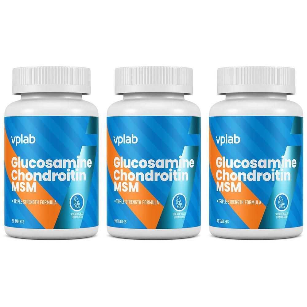 Tre flaconi di VPLAB Glucosamina & Condroitina & MSM integratore.