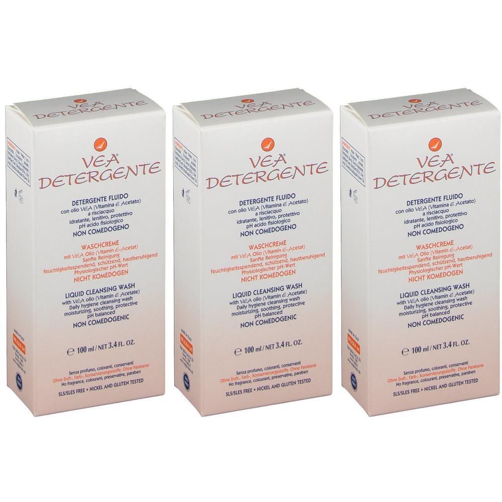 Tre scatole di VEA Detergente Fluido, 100 ml.