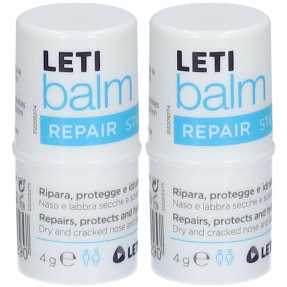 Due stick bianchi LETI balm REPAIR ST. 4g ciascuno.
