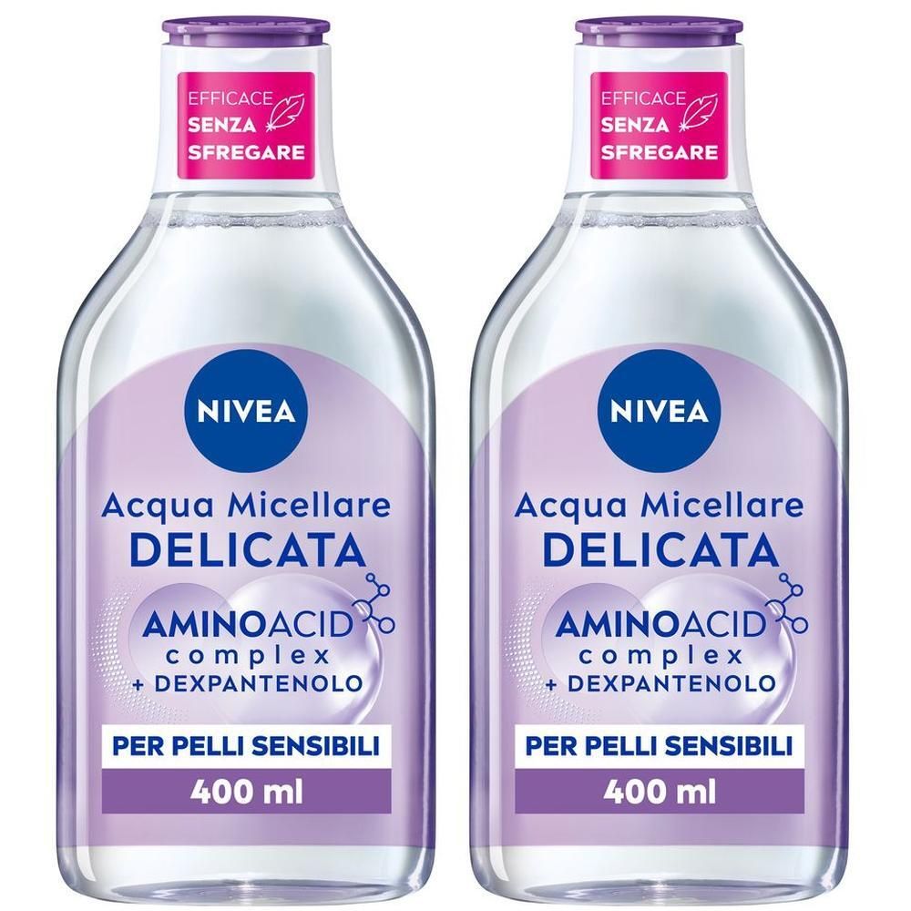 Nivea Micellair 5in1 Acqua Micellare Delicata 400 ml, Detergente viso e occhi struccante lenitivo