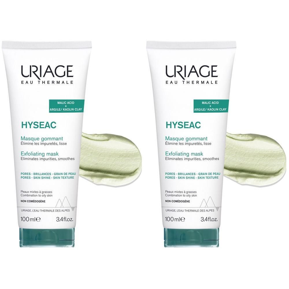 URIAGE HYSEAC Maschera esfoliante pelle grassa, punti neri, pori dilatati con Argilla bianca