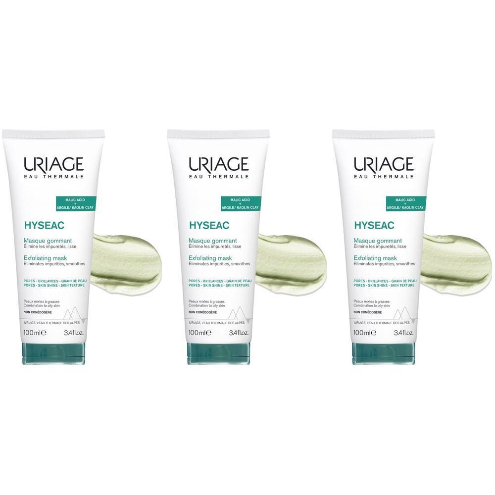 URIAGE HYSEAC Maschera esfoliante pelle grassa, punti neri, pori dilatati con Argilla bianca