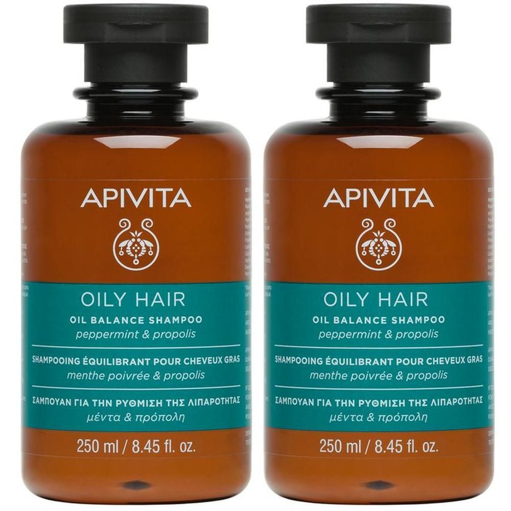 Apivita Oily Hair Shampoo Sebo-regolatore per Capelli Grassi con Menta Piperita e Propoli