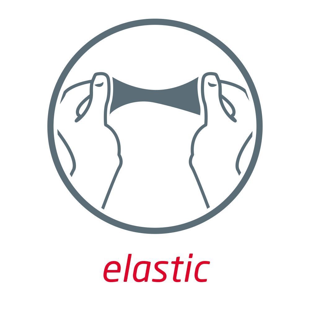 Simbolo che illustra l'elasticità dei cerotti Leukoplast Elastic.