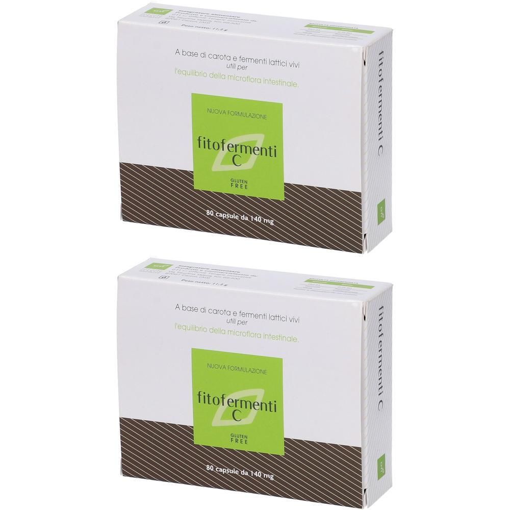 Due confezioni di capsule Fitofermenti C, 80 capsule per confezione.