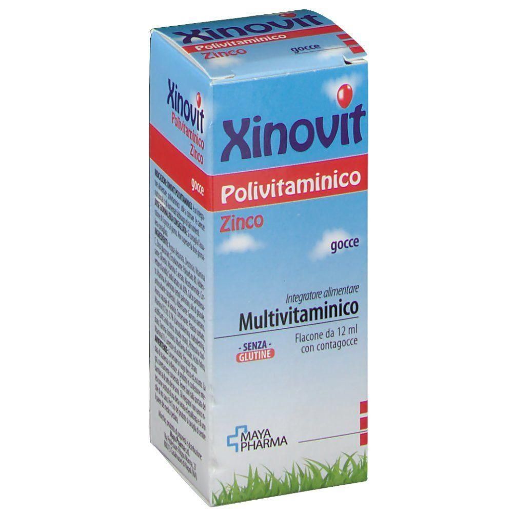 Confezione di Xinovit Polivitaminico Zinco gocce, integratore multivitaminico.