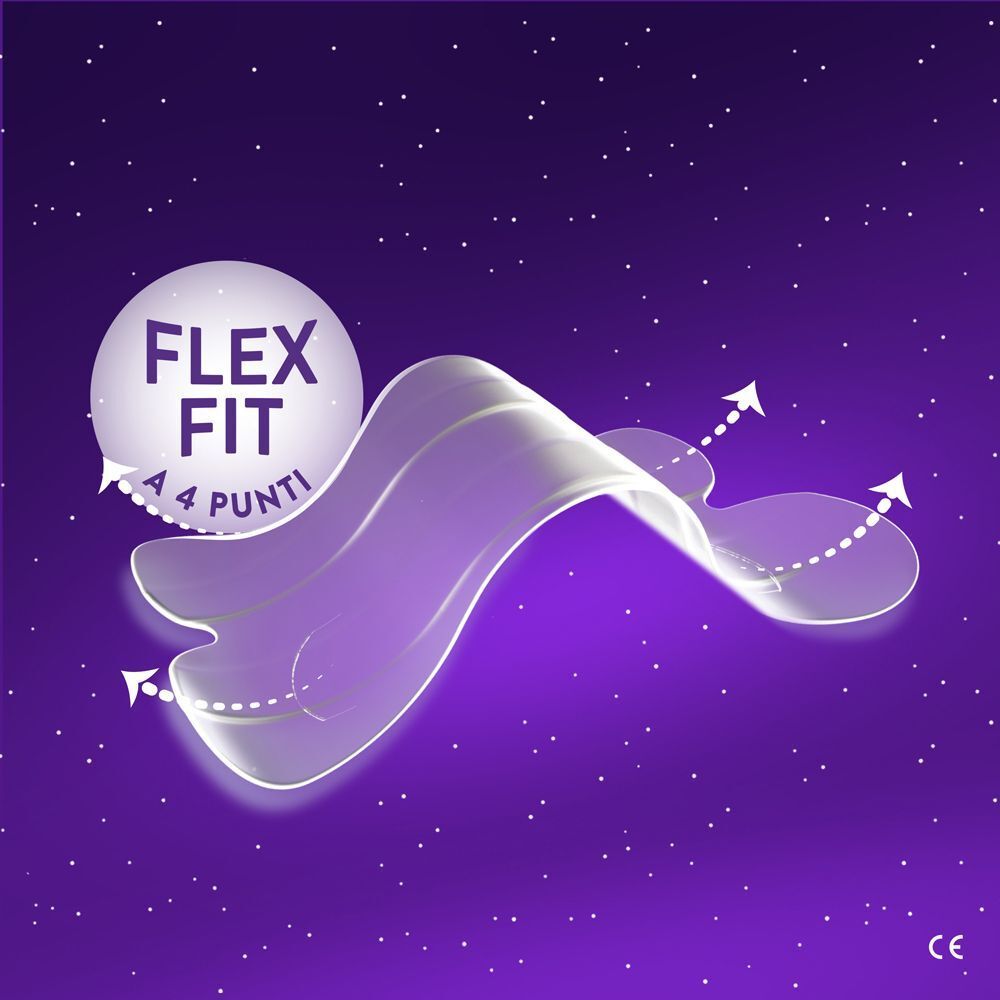 Un cerottino nasale Vicks ZzzQuil flessibile con tecnologia Flex Fit a 4 punti per il comfort.