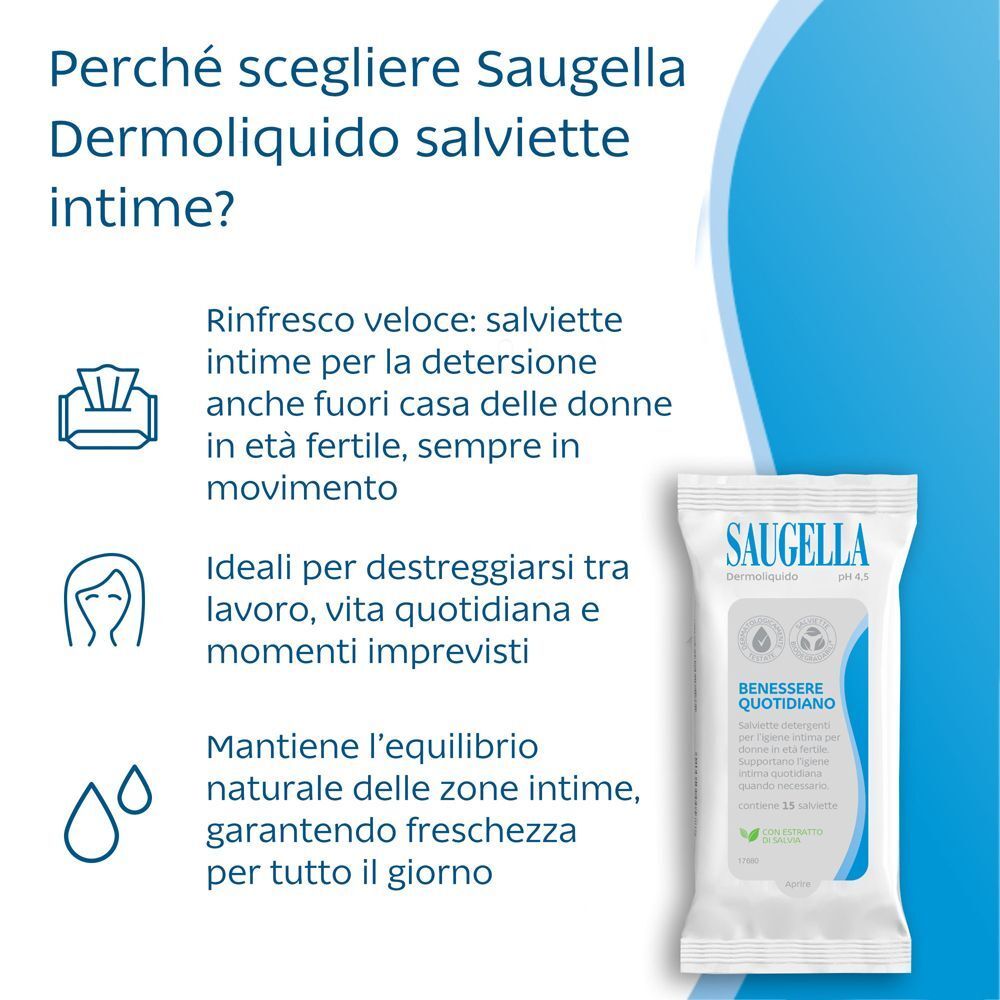 Saugella Dermoliquido Salviette Intime