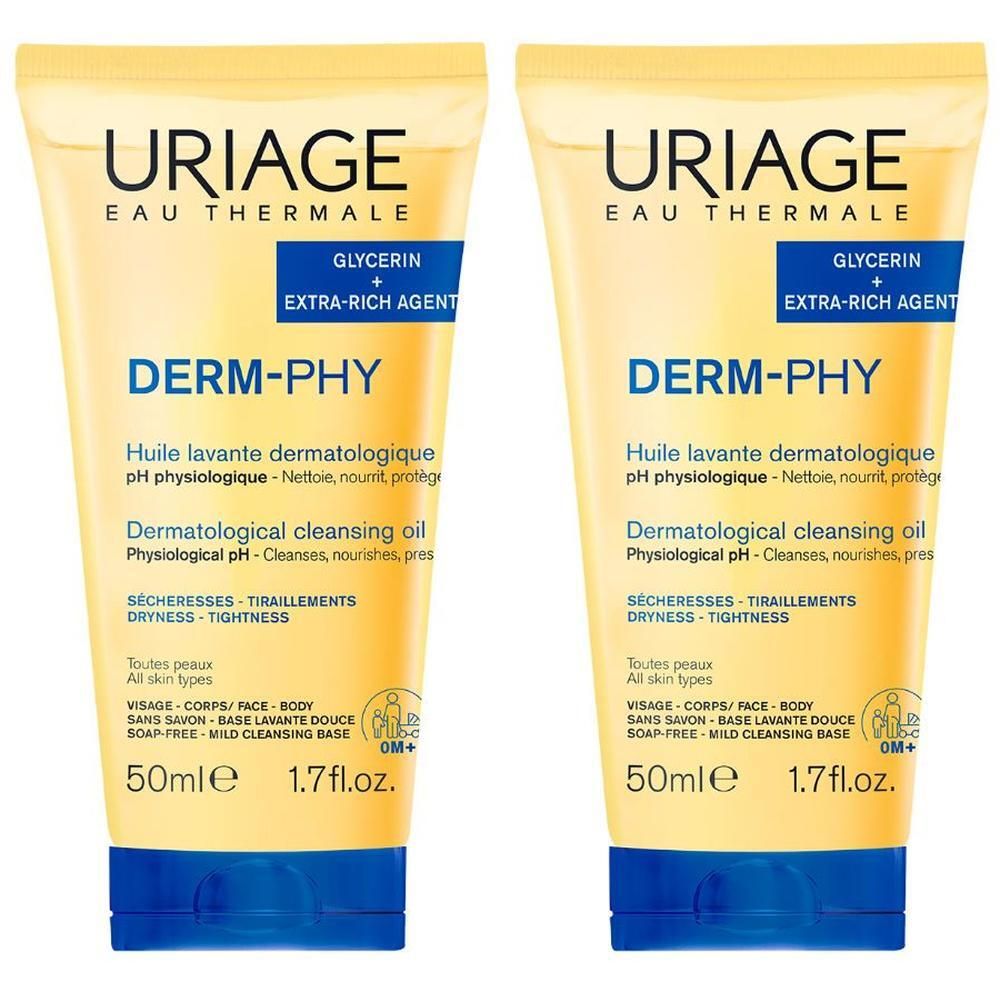 URIAGE DERM-PHY Olio Lavante Dermatologico bagno e doccia, pelle secca e sensibile