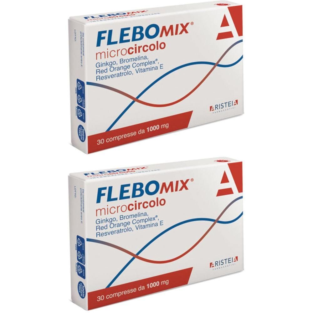 Due confezioni di Flebomix Microcircolo, 30 compresse da 1000 mg.