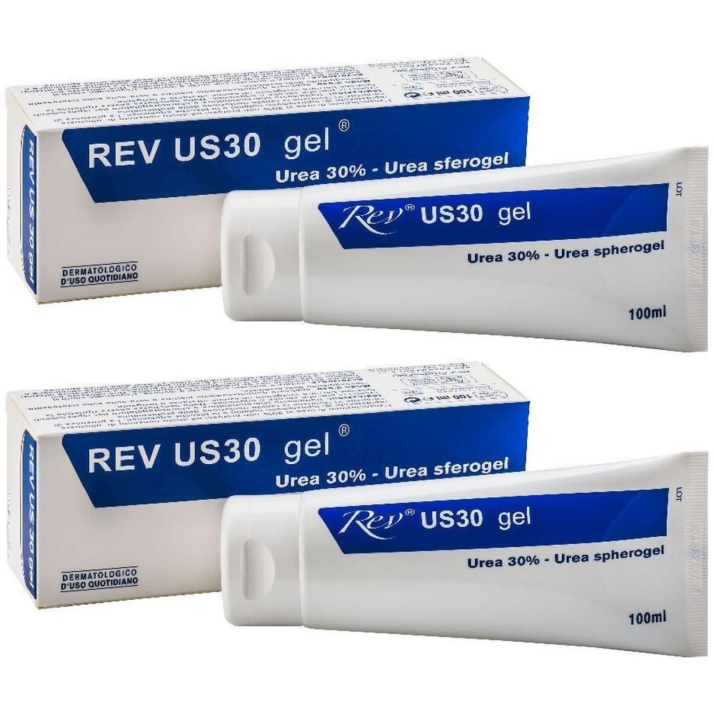 Due tubi e scatole di REV US30 Gel con Urea 30%.