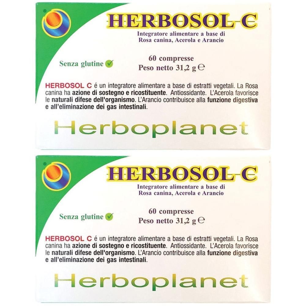 Herbosol C, integratore alimentare, 60 compresse, senza glutine.