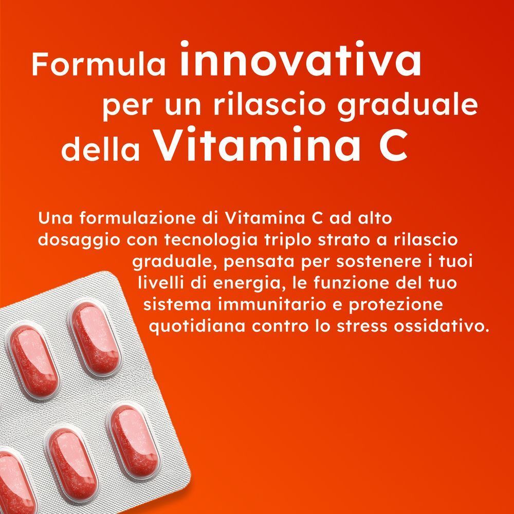 Formula innovativa per rilascio graduale di Vitamina C. Blister con compresse.
