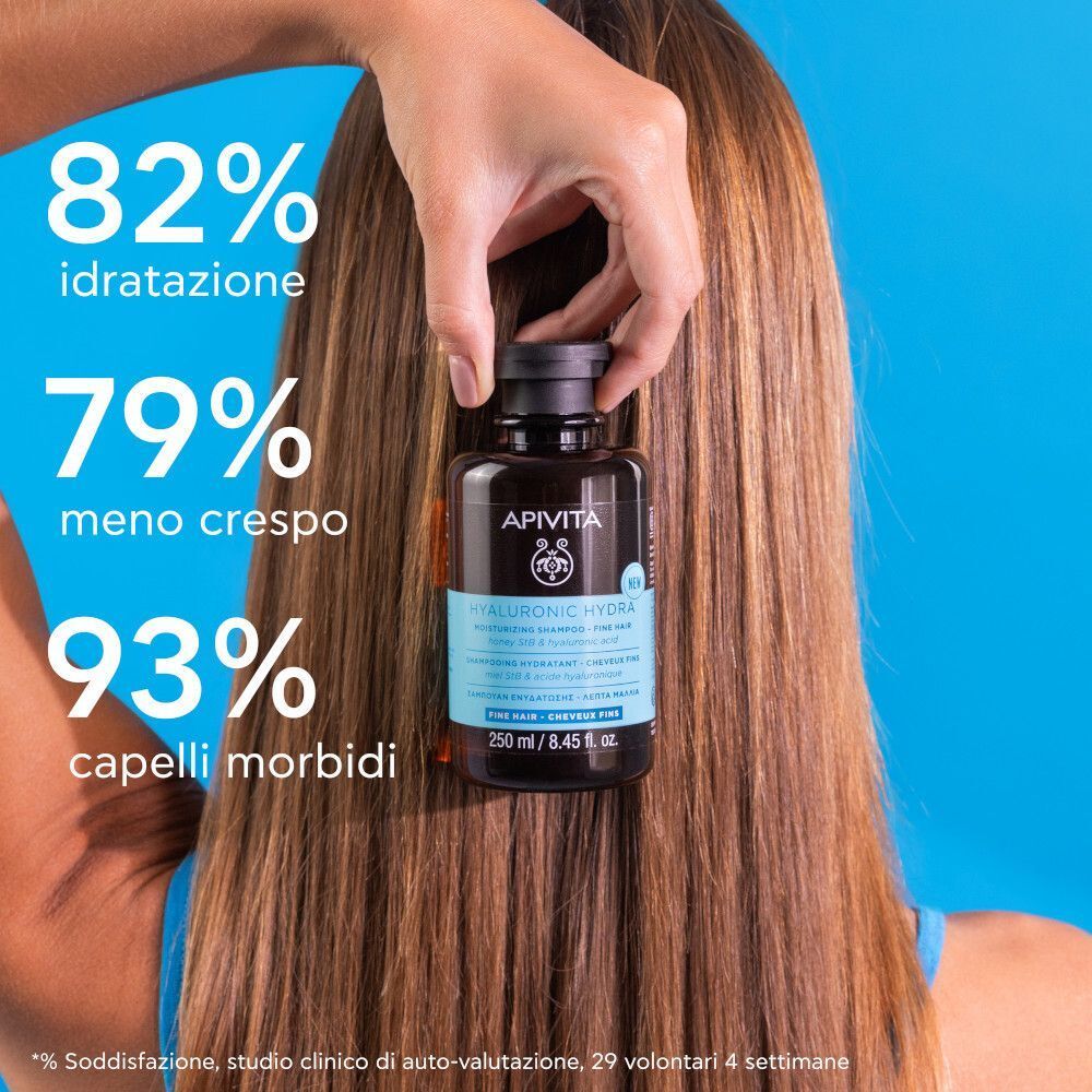 Apivita Hyaluronic Hydra Shampoo Idratante con Acido Ialuronico per capelli fini e secchi