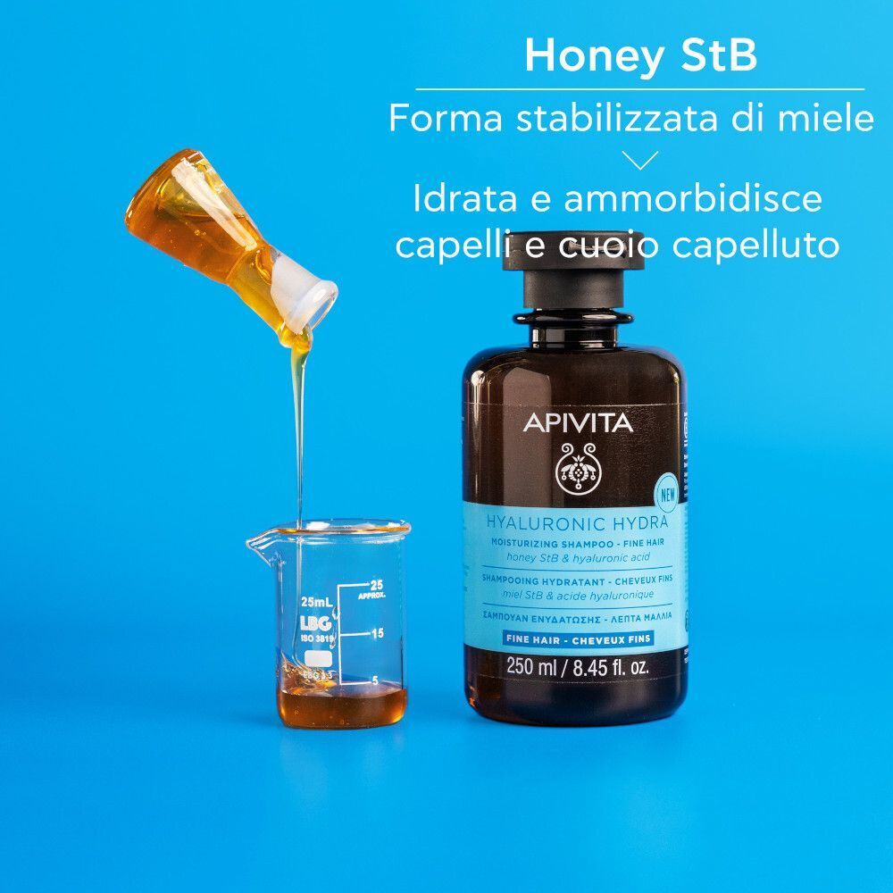 Apivita Hyaluronic Hydra Shampoo Idratante con Acido Ialuronico per capelli fini e secchi