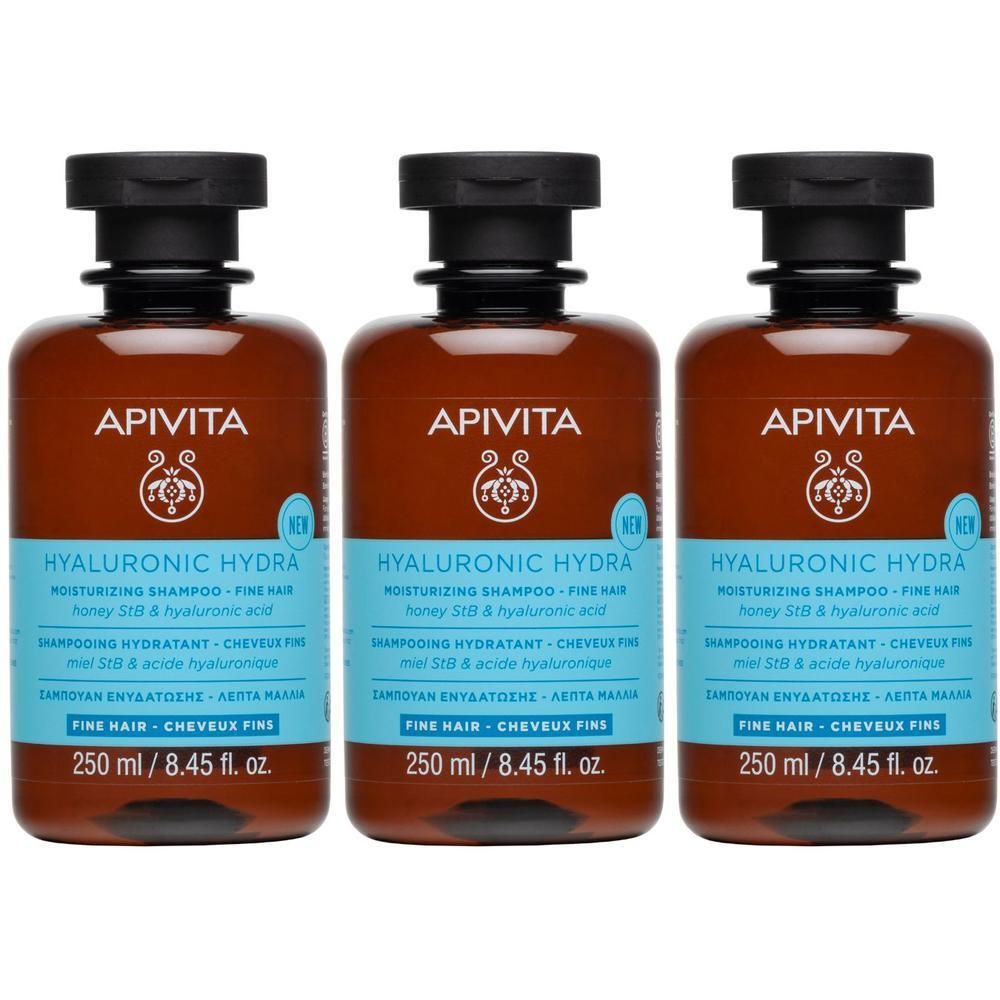 Apivita Hyaluronic Hydra Shampoo Idratante con Acido Ialuronico per capelli fini e secchi