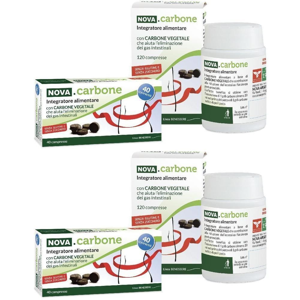 NOVA.CARBONE VEGETALE Compresse gonfiore e gas
