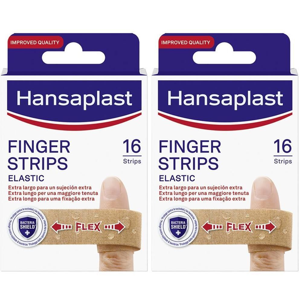 Hansaplast Elastic Finger Strips, Cerotti dita extra lunghi, elastici e flessibili, 16 pezzi